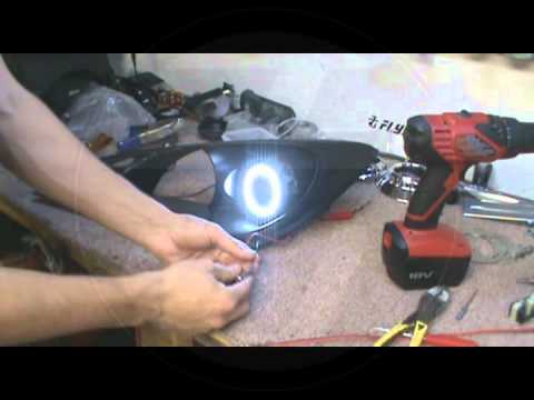 FlyRyde Genesis Coupe Black Headlights with White LED Angel Eyes + Install Guide