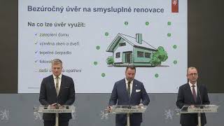 ⬜️🟥🟦 Sledujete přímý přenos tiskové konference k programu Nová zelená úsporám, 9. března 2026.