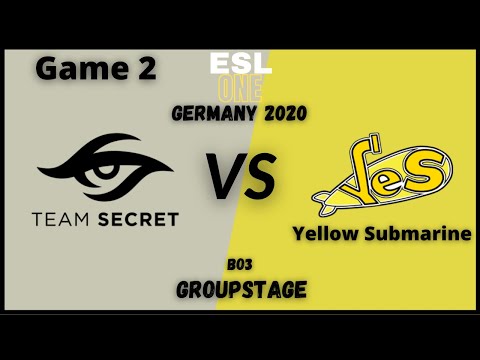 Team Secret vs Yellow Submarine Game2 |BO3| - ESL ONE Germany 2020 GroupStage DotA 2 Highlights!