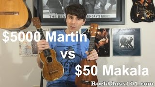 $50 Makala Ukulele vs $5000 Vintage Martin 3k Ukulele