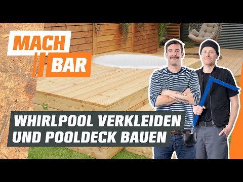 Covering (whirlpool) pools: Build your own pool surround with a wooden sun deck | OBI