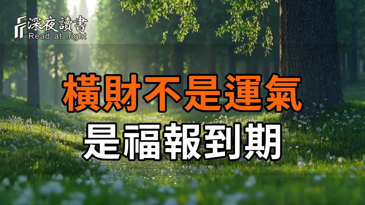 橫財不是運氣，是福報到期！揭密普通人「一夜暴富」背後的驚人真相【深夜讀書】#人生感悟 #正能量 #情