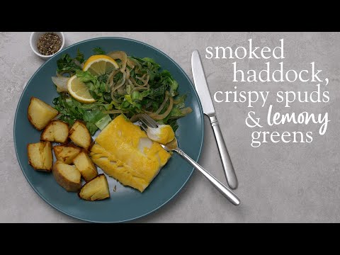 Slimming World Syn-free smoked haddock with crispy potatoes and lemony greens recipe - FREE