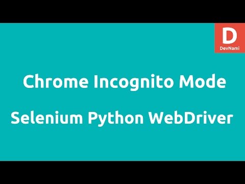 Python Selenium Open Chrome Incognito Browser Tab