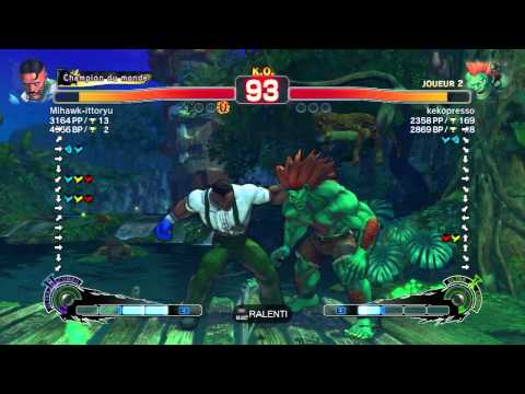SSF4-AE: Mihawk-ittoryu [Dudley] vs kekopresso [Blanka]