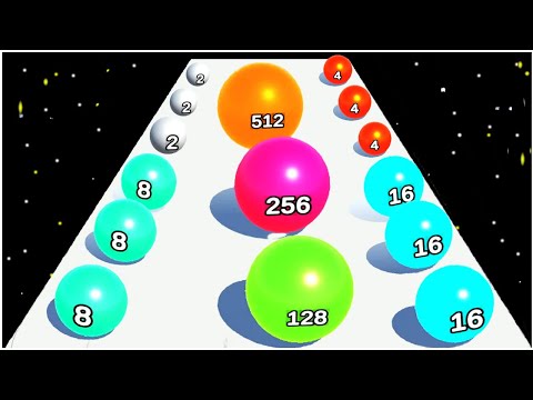 2048 Ball Run - Number Puzzle Game - merge ball 2048 - Gameplay - Max Levels 1-20 (Android/IOS)