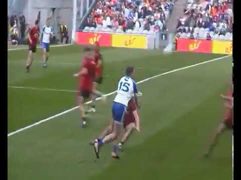 Conor McCarthy scores a point for Monaghan v Down