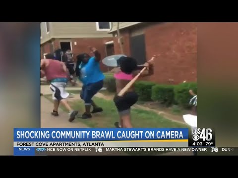 Shocking neighborhood brawl breaks out at Atlanta apartment complex