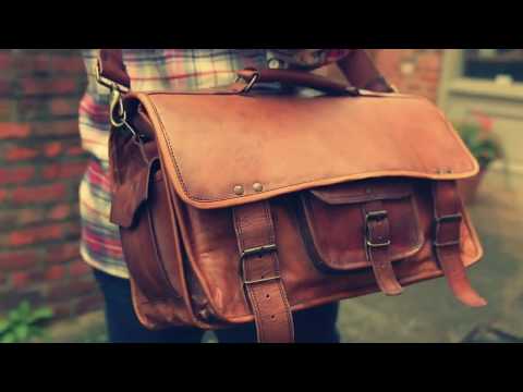CUERO SHOP's VINTAGE GENUINE INDIAN LEATHER BAG CROSS SATCHEL BAG MESSENGER BAG for MEN