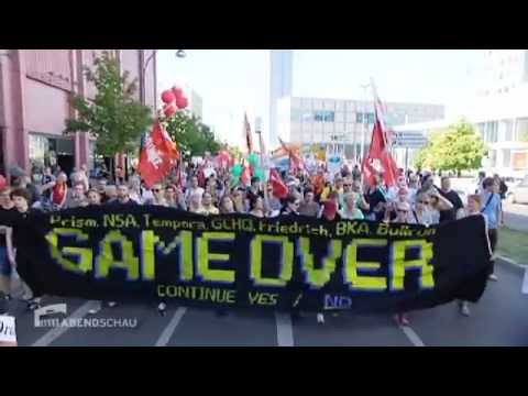 RBB Abendschau - #FSA13 - Tausende demonstrieren gegen Überwachung in Berlin  - 07.09.2013