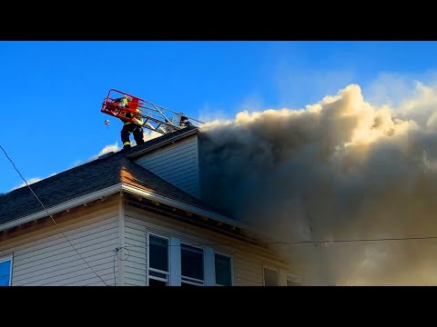 **EARLY ARRIVAL** Aggressive Attack by Boston Jakes Quickly Contains 2-Alarm Roslindale Attic Fire