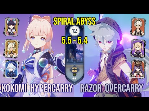 C0 Kokomi Hypercarry + C6 Razor Overload | Spiral Abyss 5.4 - 5.5 | Genshin Impact
