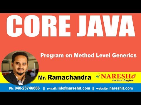 Core Java Tutorials Program On Method Level Generics By Mr Ramachander