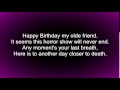 Happy Birthday (My Olde Friend) lyrics 