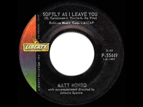 1st RECORDING OF: Softly As I Leave You - Matt Monro (1962)