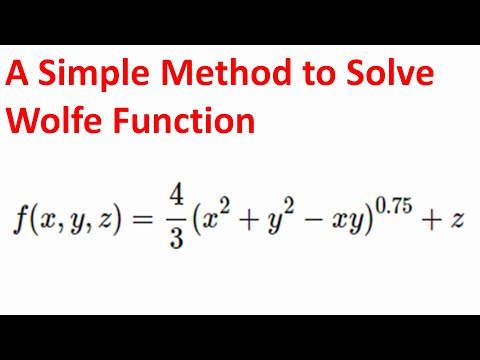 A Simple Method to Solve Wolfe Function