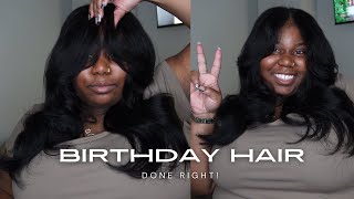 Creating The Perfect Birthday Hair | How I Do My Own Hair For My Birthday | Quick Weave & Layers!