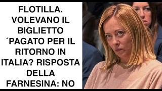 FLOTILLA. VOLEVANO IL BIGLIETTO ´PAGATO PER IL RITORNO IN ITALIA? RISPOSTA DELLA FARNESINA: NO