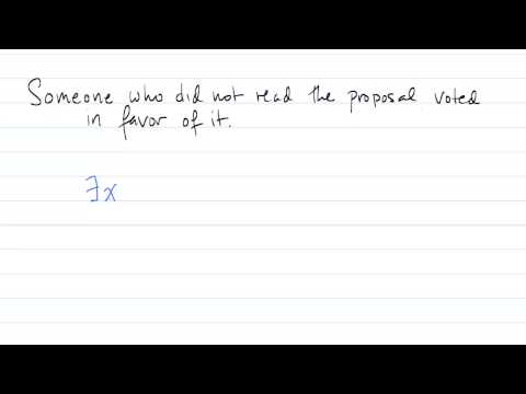 Translate to logical expression: Someone who did not read the proposal, voted in favor of it.