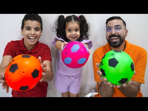 sami and Amira Pretend Play soccer ball