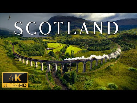 FLYING OVER SCOTLAND (4K UHD) - Soft Piano Music With Scenic Relaxation Film For Good Reading Book