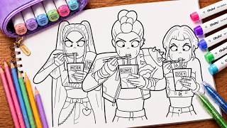 RUMI MIRA ZOEY Art Process | Fan Art Tutorial K-pop Demon Hunters