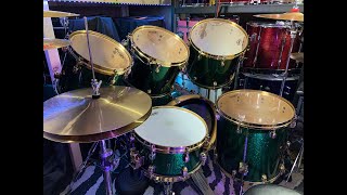 Video thumbnail for Tama Starclassic Maple Drum Kit In Green Sparkle by Dave Batemans Shed