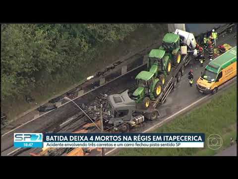 ACIDENTE DEIXA 4 MORTOS NA RÉGIS PRÓXIMO DE ITAPECERICA .
