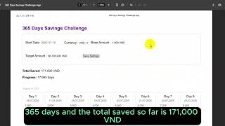 365 Days Savings Challenge App