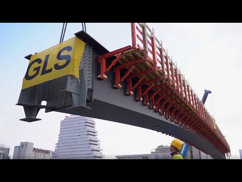 Technische und logistische Meisterleistung - Einhub 180-Tonnen-Tragwerk für Heiligenstädter Brücke