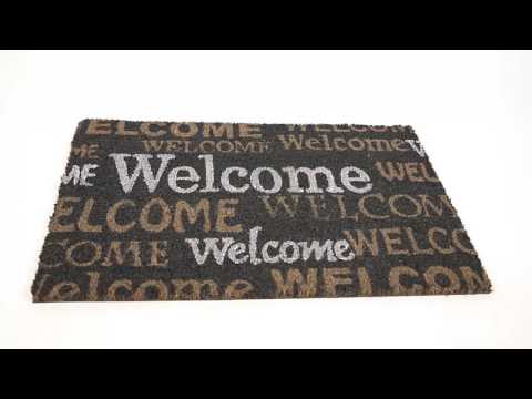 Fußmatte 'Welcome' Kokos 40x60 cm Beige - Braun - Weiß - Naturfaser - Kunststoff - 40 x 2 x 60 cm