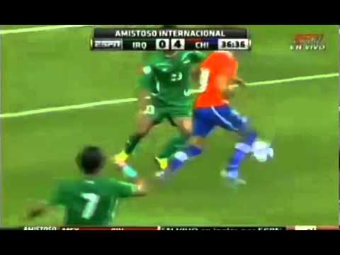 Jean Beausejour GOAL   Alexis Sanchez backheel pass v Iraq [Iraq 0-5 Chile] 14 8 2013 Friendly