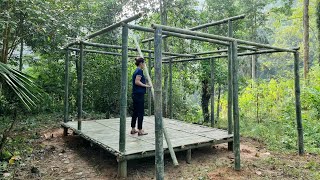 Download lagu How To Make Bamboo House In Forest | build shelter & survival | Dang Thi Mui mp3
