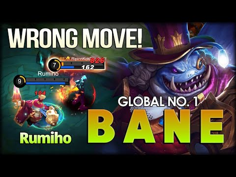 Wrong Move! Unkillable Castle Master! Rumiho Global No. 1 Bane - Mobile Legends: Bang Bang