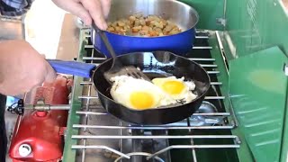How To Fry Eggs in a Cast Iron Skillet, Ham & Egg Camp Breakfast