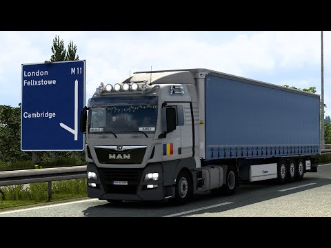 ETS2 1.46 | MAN TGX XLX Euro 6 | 🇬🇧 Londra- 🇬🇧 Grimsby 308km (Jante camion 12t)