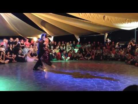 Alejandra Hobert and Adrian Veredice are dancing at Catania Tango Festival in 2016. Couple Performance