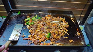 Cooking MONGOLIAN GRILL On The Black Stone - Mukbang