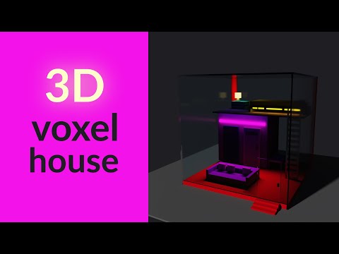 Speed Art. Glass house. Voxel Glass house in MagicaVoxel