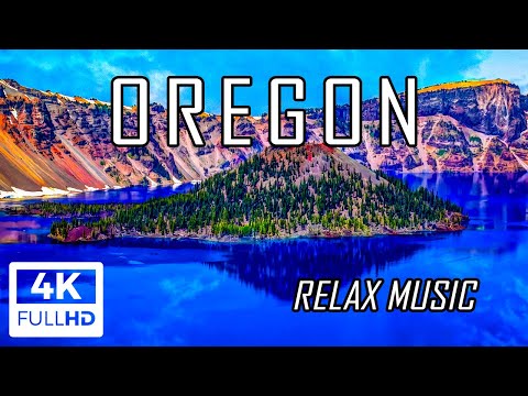 FLYING OVER OREGON (4K UHD) - Relaxing Music & Amazing Beautiful Nature Scenery For Stress Relief