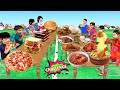 Kids Vs Adults Street Food Challenge Chicken Biryani Pizza Eating Challenge Hindi Funny Comedy Video