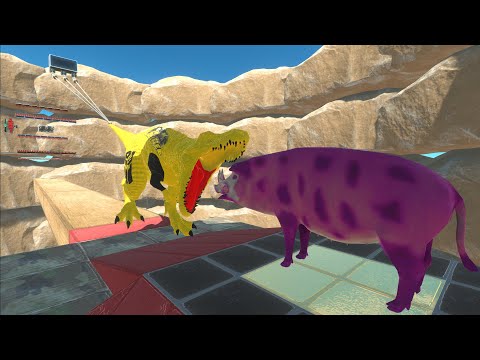 Combo traps, Harpoon and Spike Wheel - Animal Revolt Battle Simulator