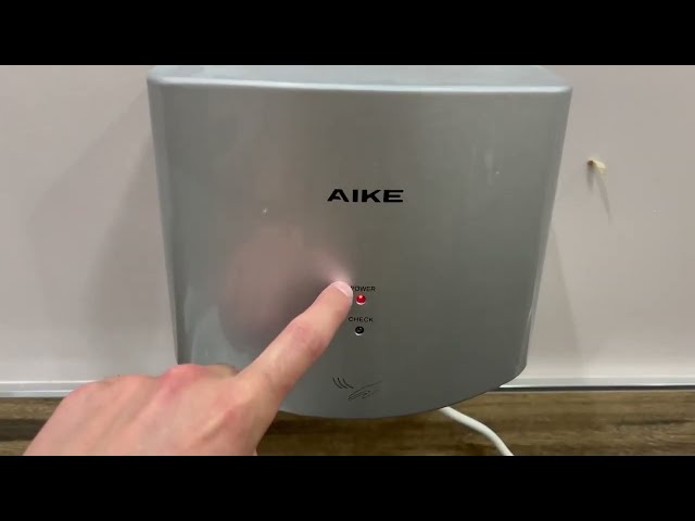 Vídeo relacionado con AIKE Air Wiper Secamanos Compacto, Secado de Alta Velocidad, 1400W 220V, Enchufar y Usar, Sin Papel y Sin Contacto para Aseos Públicos, AK2630S (Plata)