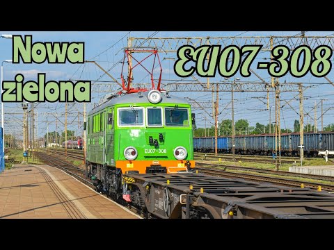 Nowa zielona siódemka! EU07-308 z platformami | Gniezno
