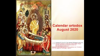 Calendar ortodox. Calendar ortodox pentru luna August 2020