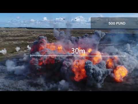 Wie stark ist eine 500-Pfund-Bombe?