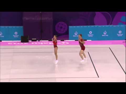 JJEE Baku 2015 - Aerobic - Q  MP - Ukraine (Anastasiia Isaienko-Maksym Buben)