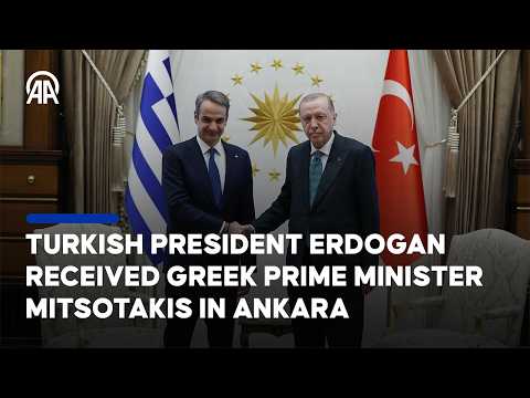 Turkish President Erdogan meets Prime Minister of Greece, Kyriakos Mitsotakis in Ankara, Türkiye