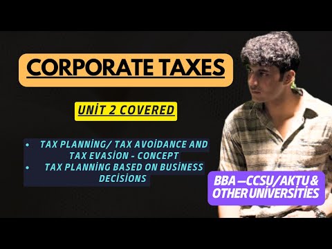 Corporate Taxes Direct and Indirect Tax for BBA 5th Semester Unit 1 Explained