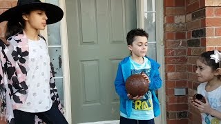 Hadil doing a magic trick with shoe and soccer ball! HZHtube kids fun